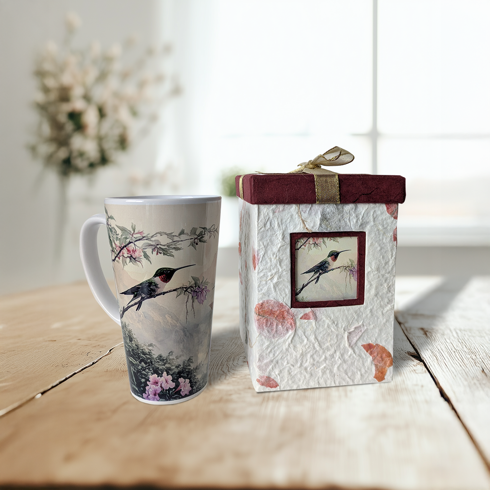 Hummingbird Latte Mug Gift Box