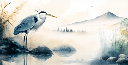 Blue Heron 15 oz Mug & Handmade Gift Box – Perfect Gift for Bird Lovers