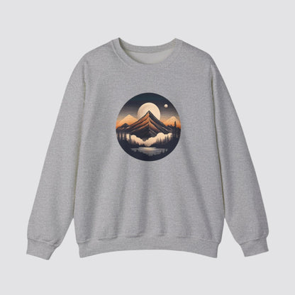 Mountain, Forest & Lake Nature-inspired Crewneck Sport Grey