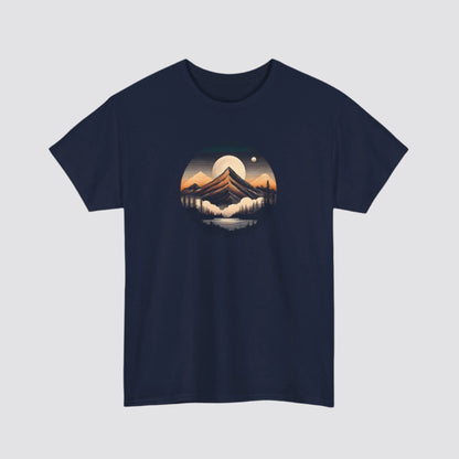Mountain, Forest & Lake Nature-inspired T-shirt Navy