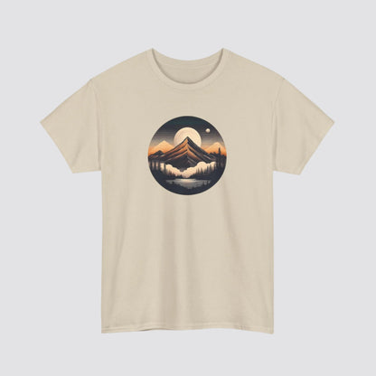 Mountain, Forest & Lake Nature-inspired T-shirt Sand