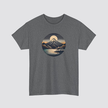 Mountain & Lake Nature-inspired T-shirt Graphite Heather