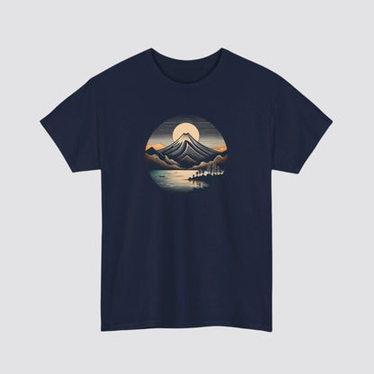 Mountain & Lake Nature-inspired T-shirt Navy