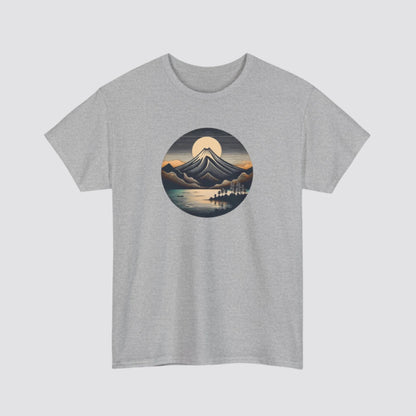 Mountain & Lake Nature-inspired T-shirt Sport Grey