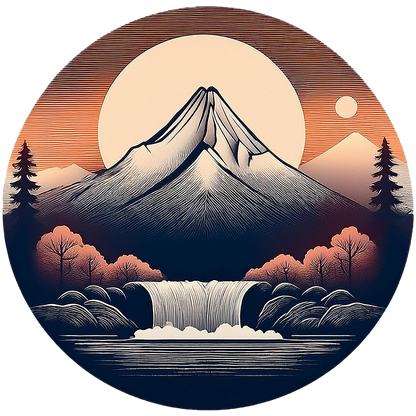 Mountain Waterfall Nature-inspired T-shirt - Image