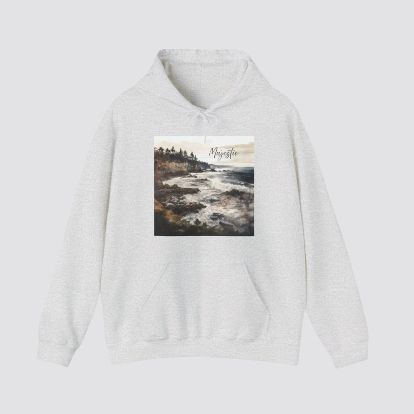 Ocean Wave Majesty Nature-inspired Hooded Ash