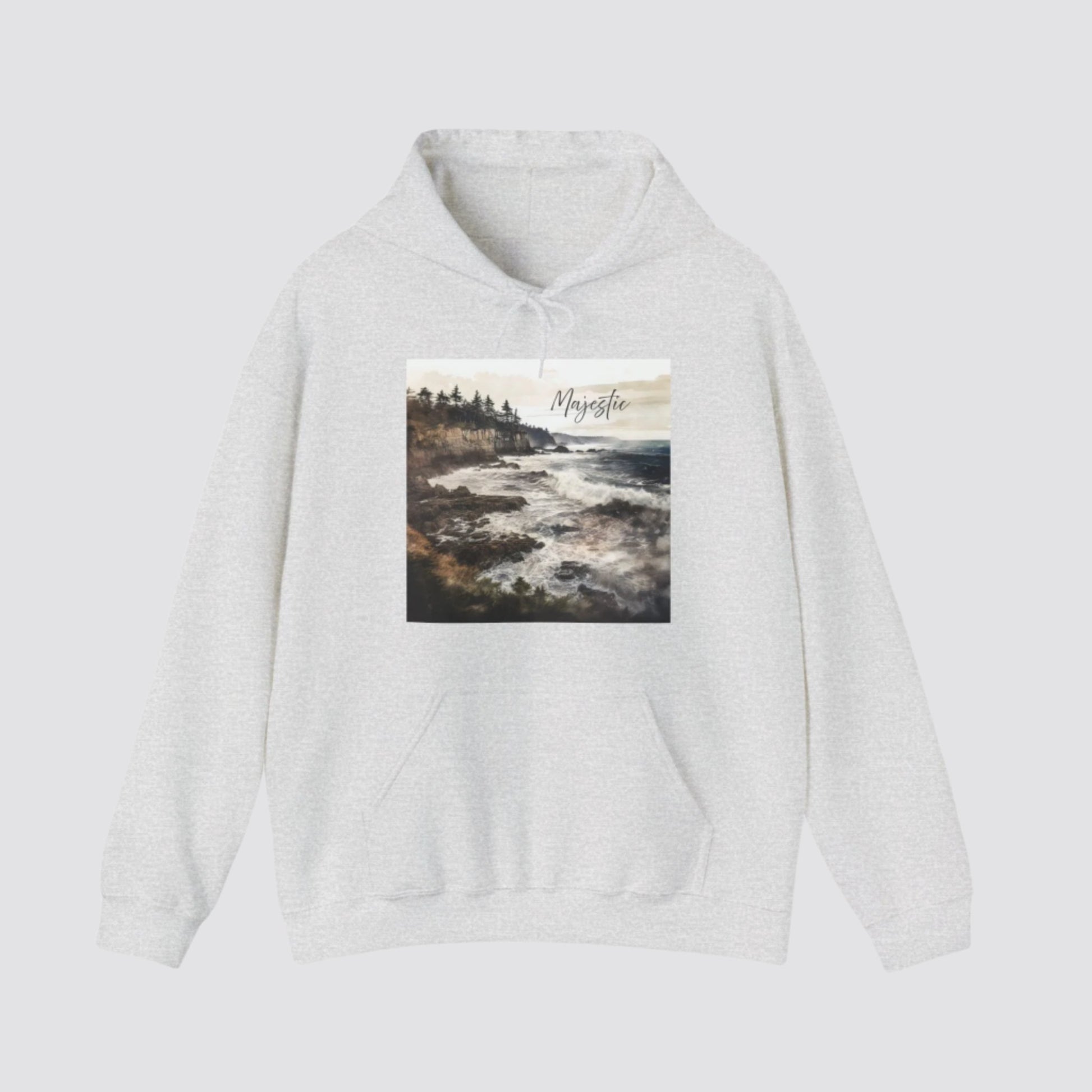 Ocean Wave Majesty Nature-inspired Hooded Ash