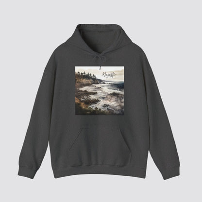 Ocean Wave Majesty Nature-inspired Hooded Dark Heather