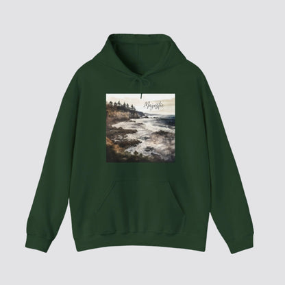 Ocean Wave Majesty Nature-inspired Hooded Forest Green