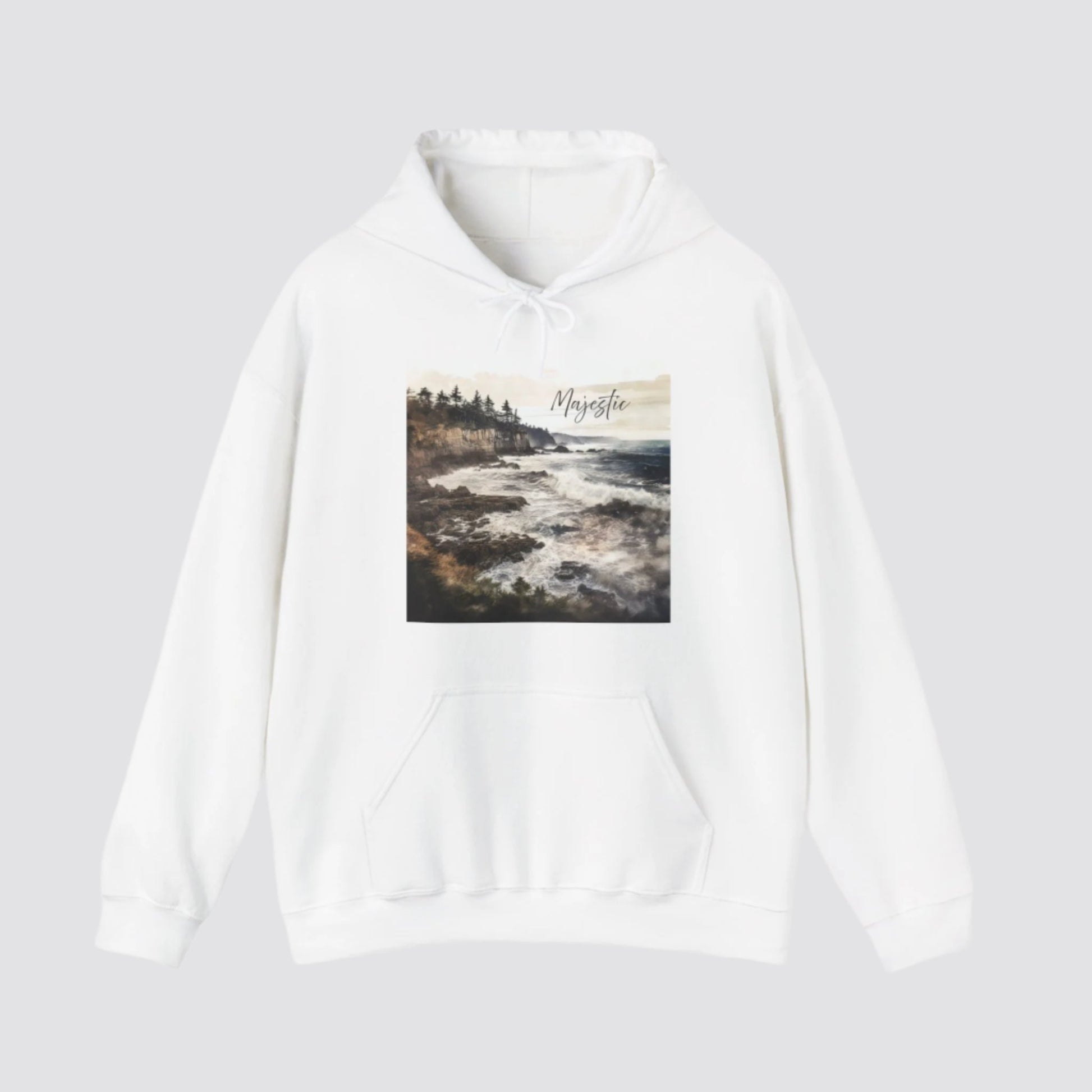Ocean Wave Majesty Nature-inspired Hooded White