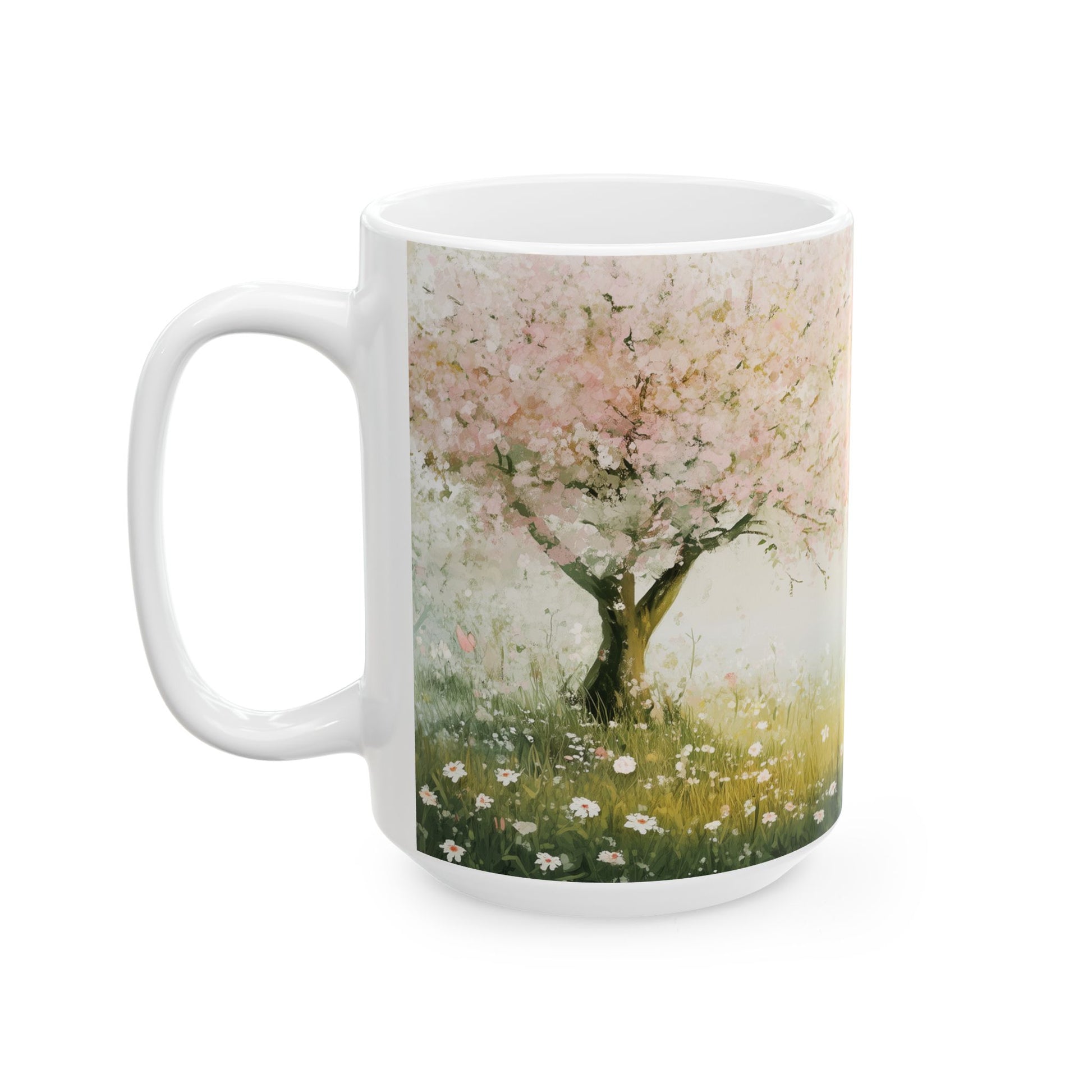 Spring’s Embrace nature-inspired Poetry Mug 15 oz