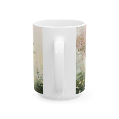 Spring’s Embrace nature-inspired Poetry Mug 15 oz - Back