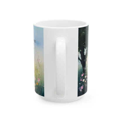 Summer’s Hush nature-inspired Poetry Mug 15 oz - Back