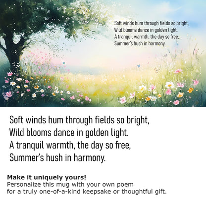 Summer’s Hush nature-inspired Poetry Mug 15 oz - Poem