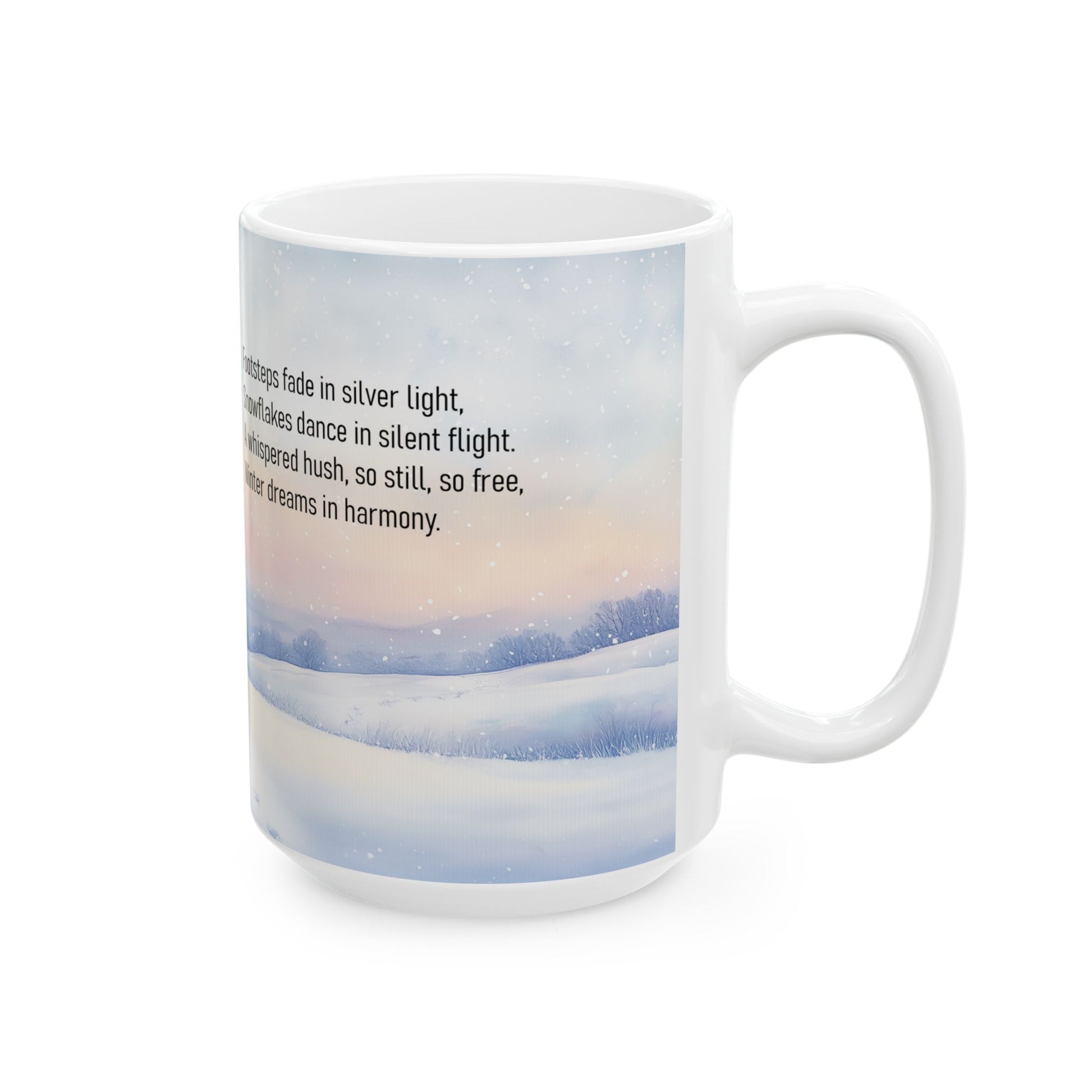 Winter's Dreams Nature-inspired Poetry Mug 15 oz - Right